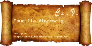 Csurilla Vincencia névjegykártya