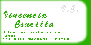 vincencia csurilla business card